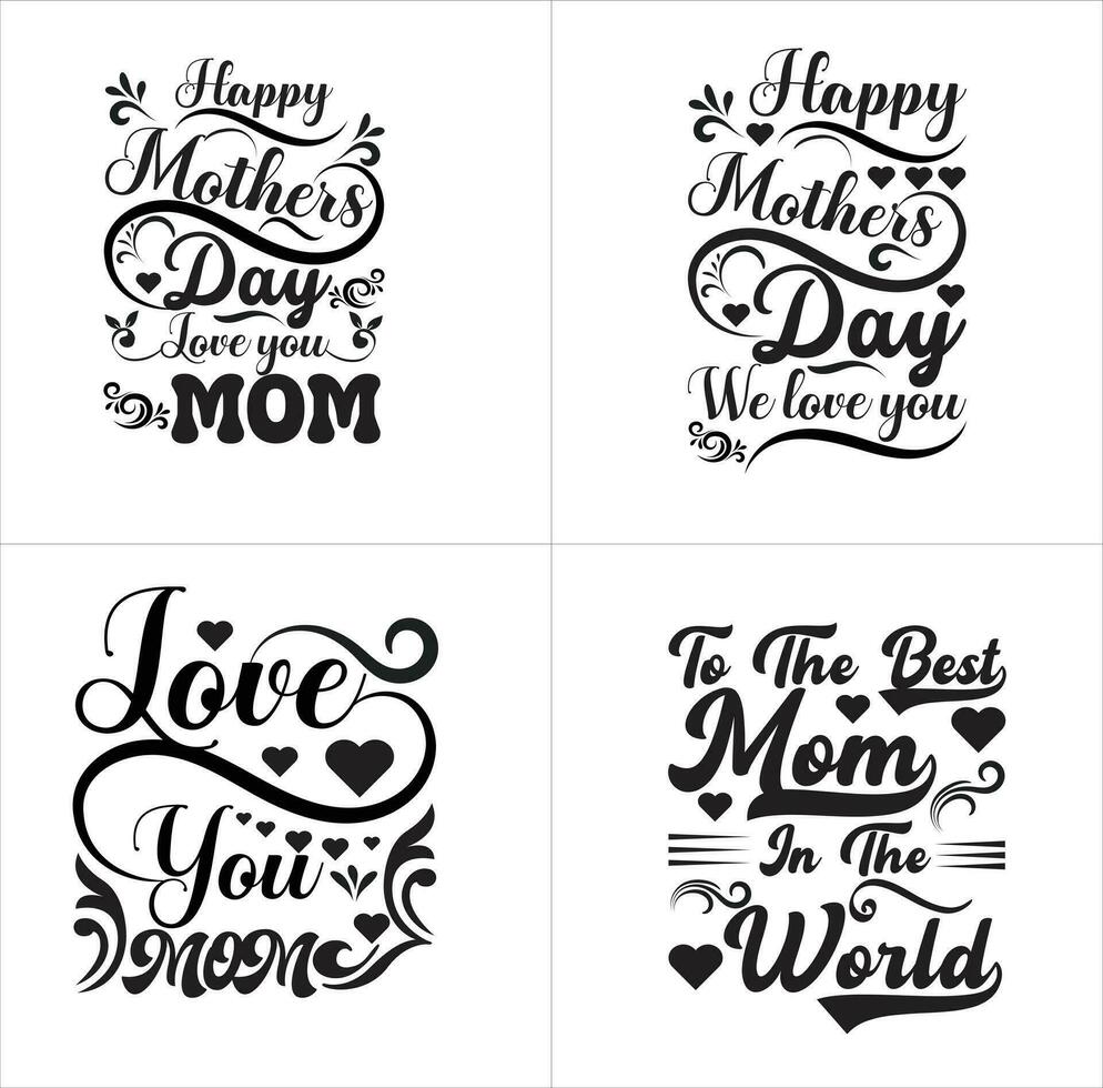 diseño de camiseta de tipografía feliz día de la madre vector