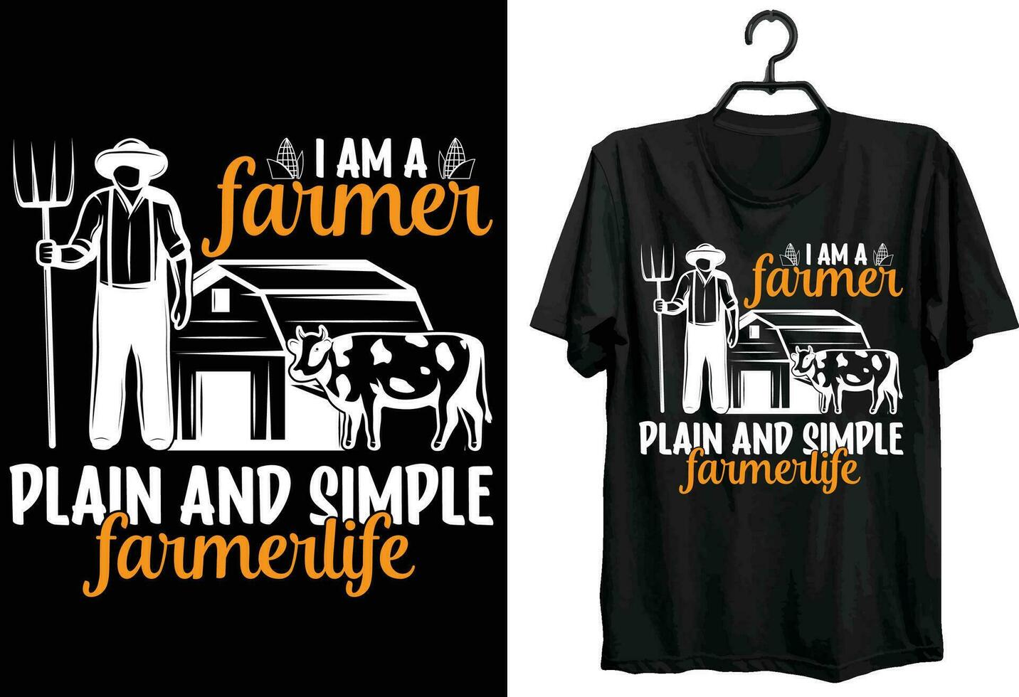 I Am A Farmer Plan And Simple Farmer life. Farmer T-shirt Design. Funny Gift Item Farmer T-shirt Design For Farming Lovers. vector