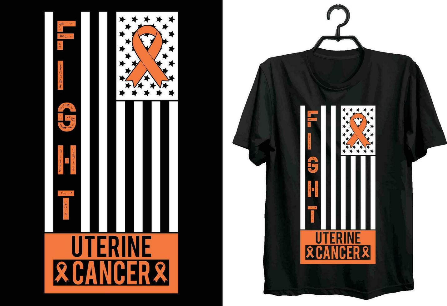 Fight Uterine Cancer. Uterine Cancer T-shirt Design. Funny Gift Item Uterine Cancer T-shirt Design For Patient. vector