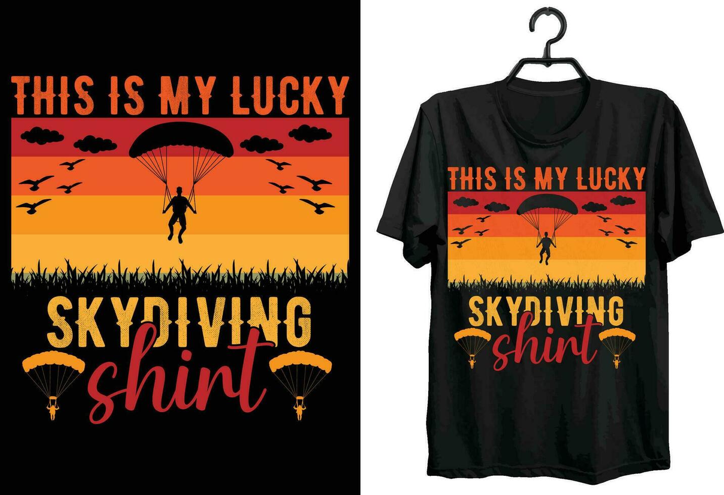 This Is My Lucky Skydiving Shirt. Sky Diving T-shirt Design. Funny Gift Item Sky Diving T-shirt Design For Sky Diving Lovers. vector