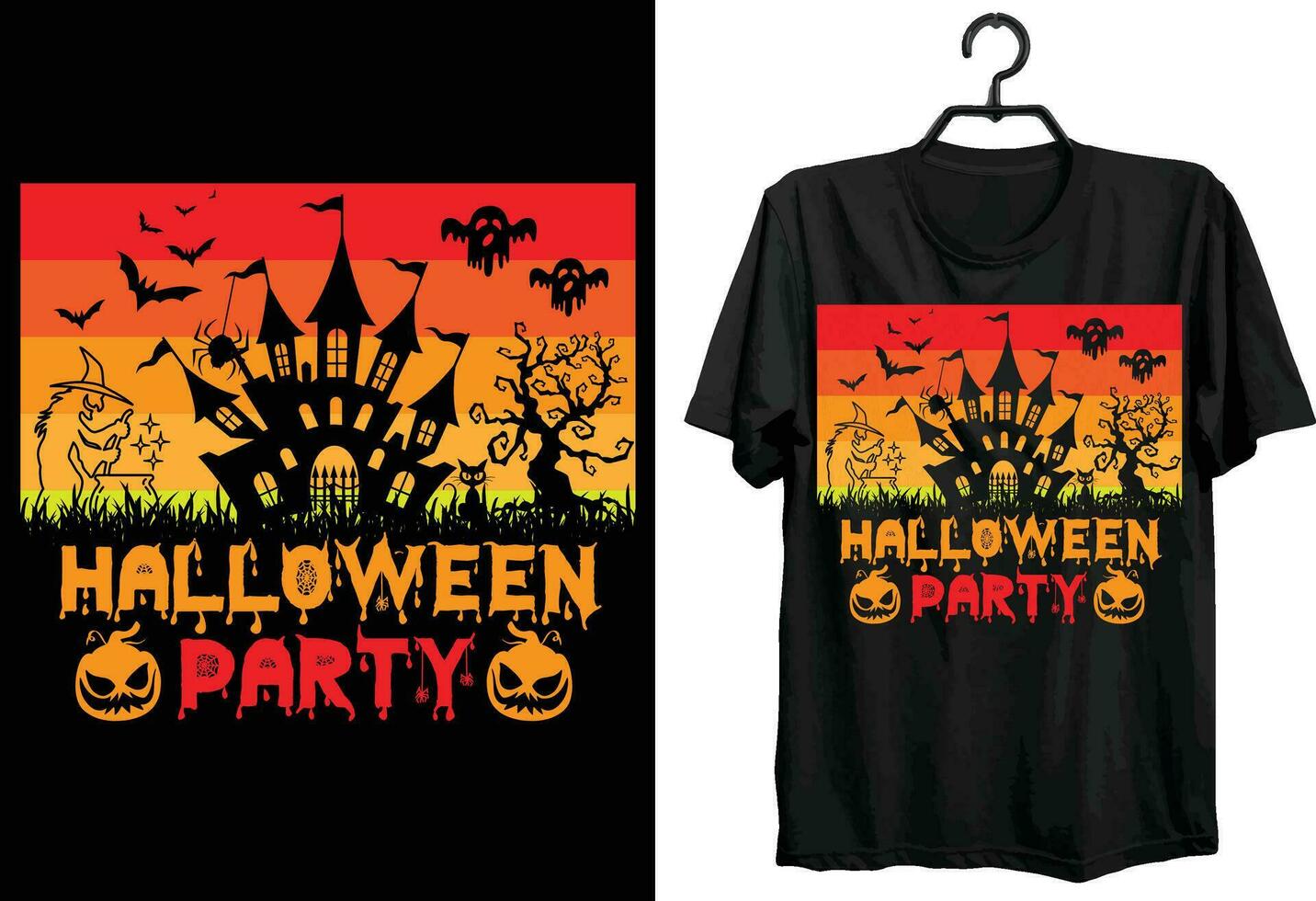 Halloween Party T-shirt Design. Funny Gift Item Halloween T-shirt Design For Halloween Lovers. vector