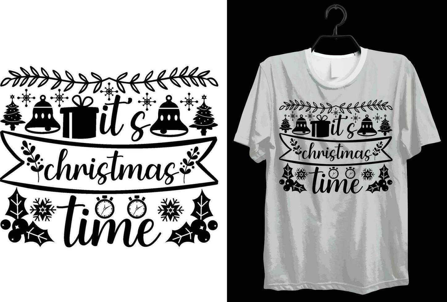 es Navidad tiempo. gracioso regalo articulo alegre Navidad camiseta diseño para Navidad amantes vector