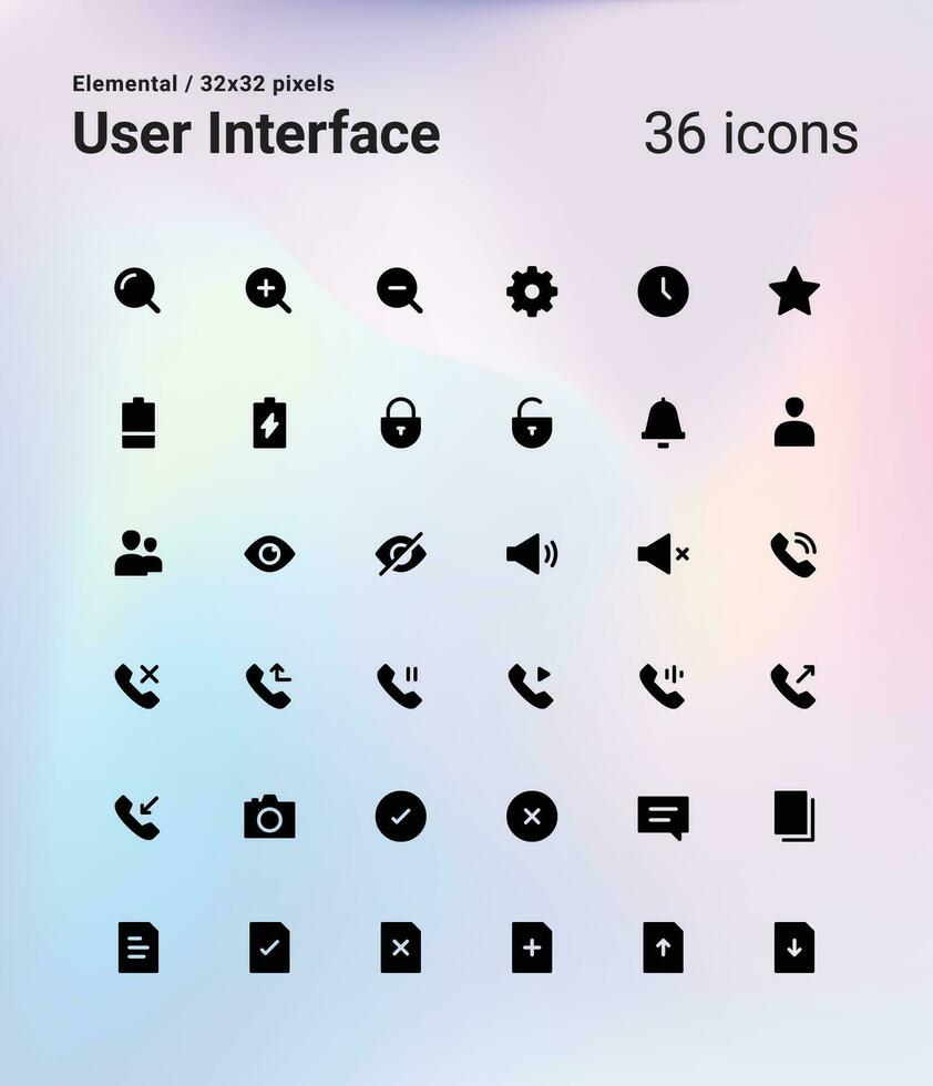 sólido usuario interfaz icono paquete vector