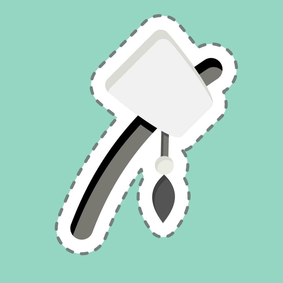 Sticker line cut Primitive Axe. related to American Indigenous symbol. simple design editable. simple illustration vector