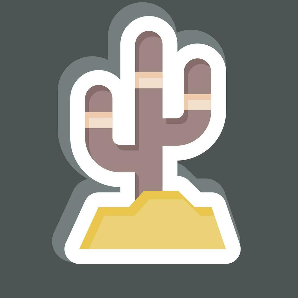 Sticker Cactus. related to American Indigenous symbol. simple design editable. simple illustration vector