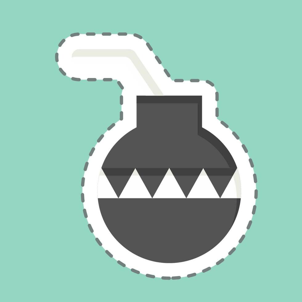 Sticker line cut Calabash. related to American Indigenous symbol. simple design editable. simple illustration vector