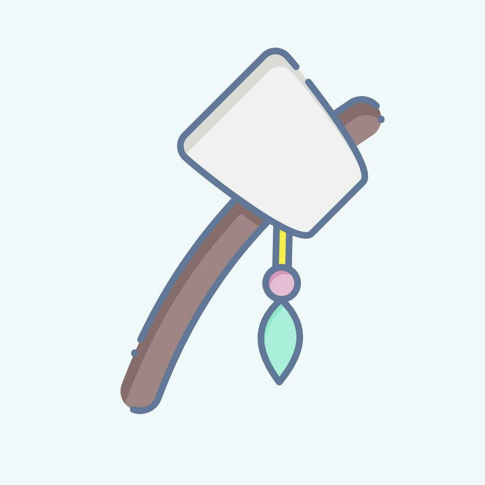 Icon Primitive Axe. related to American Indigenous symbol. doodle style. simple design editable. simple illustration vector