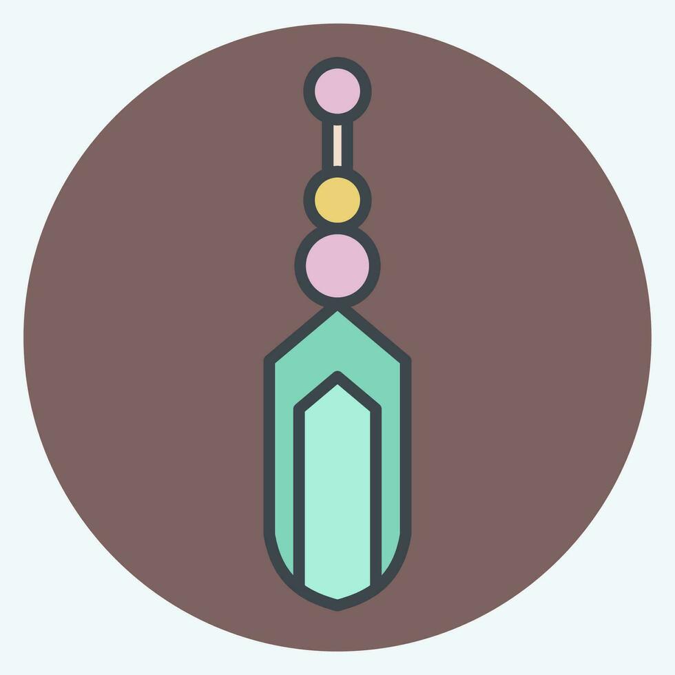 Icon Primitive Feather. related to American Indigenous symbol. color mate style. simple design editable. simple illustration vector