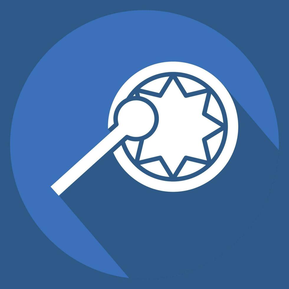 Icon Primitive Drum. related to American Indigenous symbol. long shadow style. simple design editable. simple illustration vector