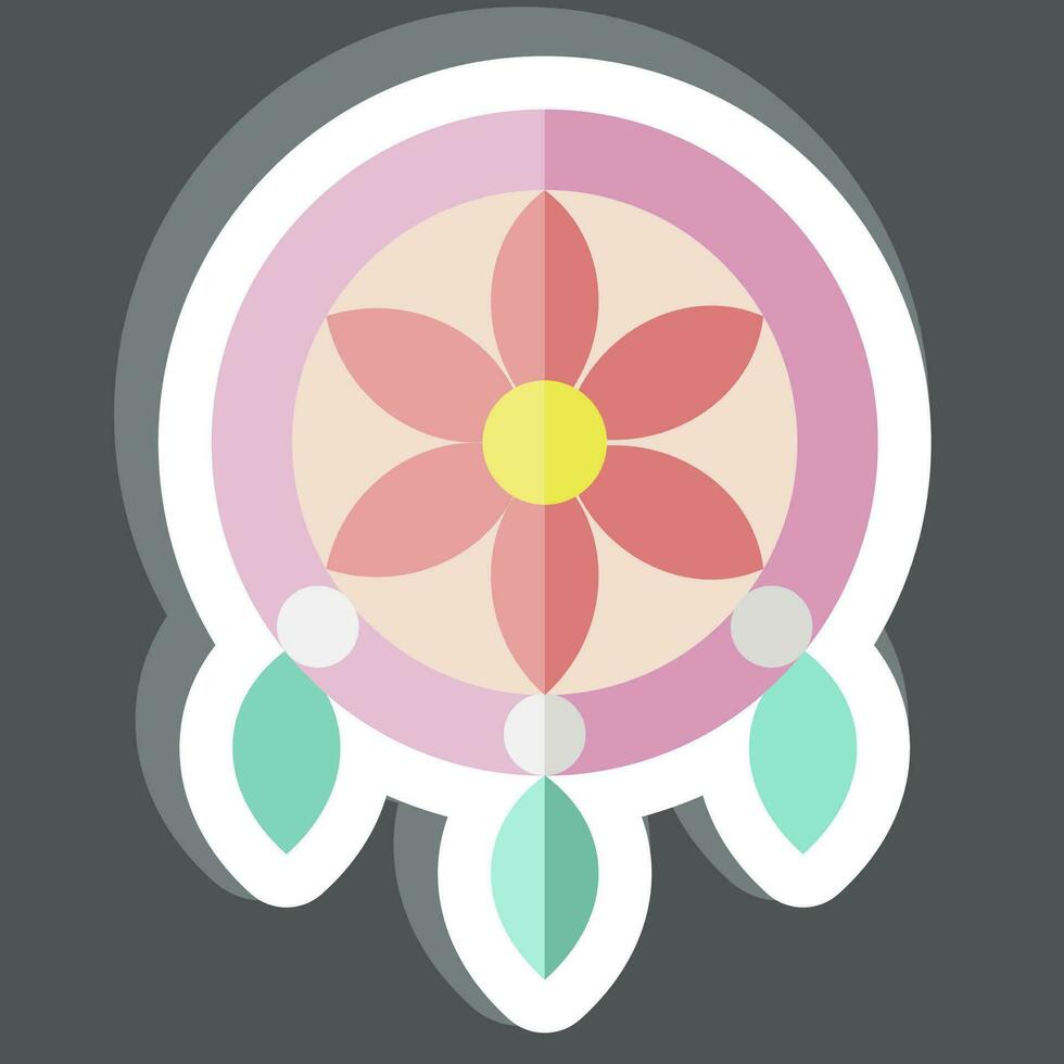 Sticker Dreamcatcher. related to American Indigenous symbol. simple design editable. simple illustration vector