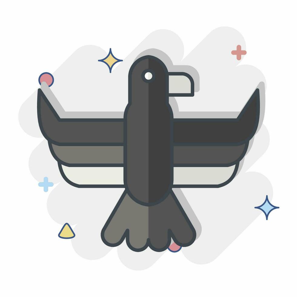 Icon Eagle. related to American Indigenous symbol. comic style. simple design editable. simple illustration vector