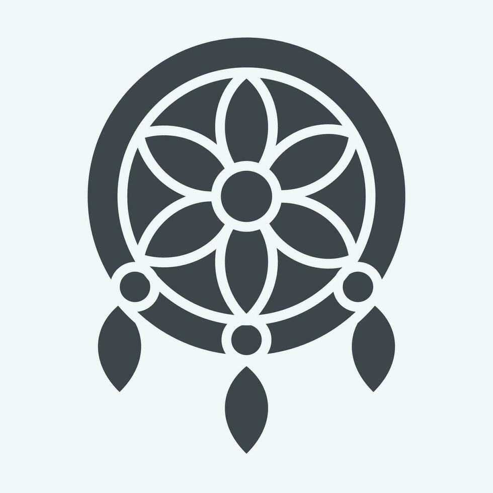 Icon Dreamcatcher. related to American Indigenous symbol. glyph style. simple design editable. simple illustration vector