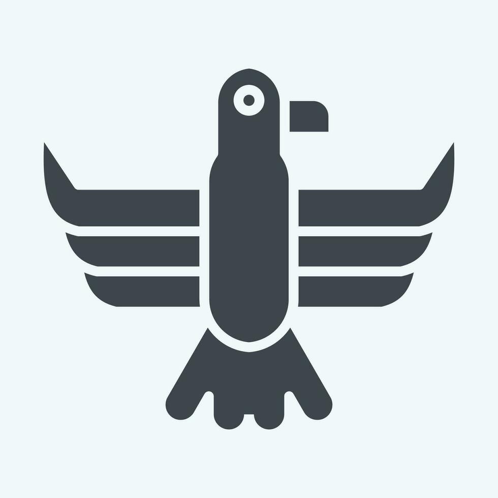 Icon Eagle. related to American Indigenous symbol. glyph style. simple design editable. simple illustration vector