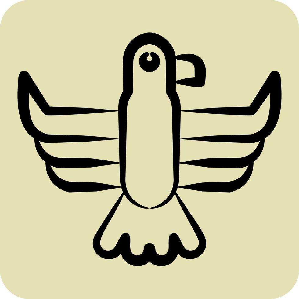 Icon Eagle. related to American Indigenous symbol. hand drawn style. simple design editable. simple illustration vector