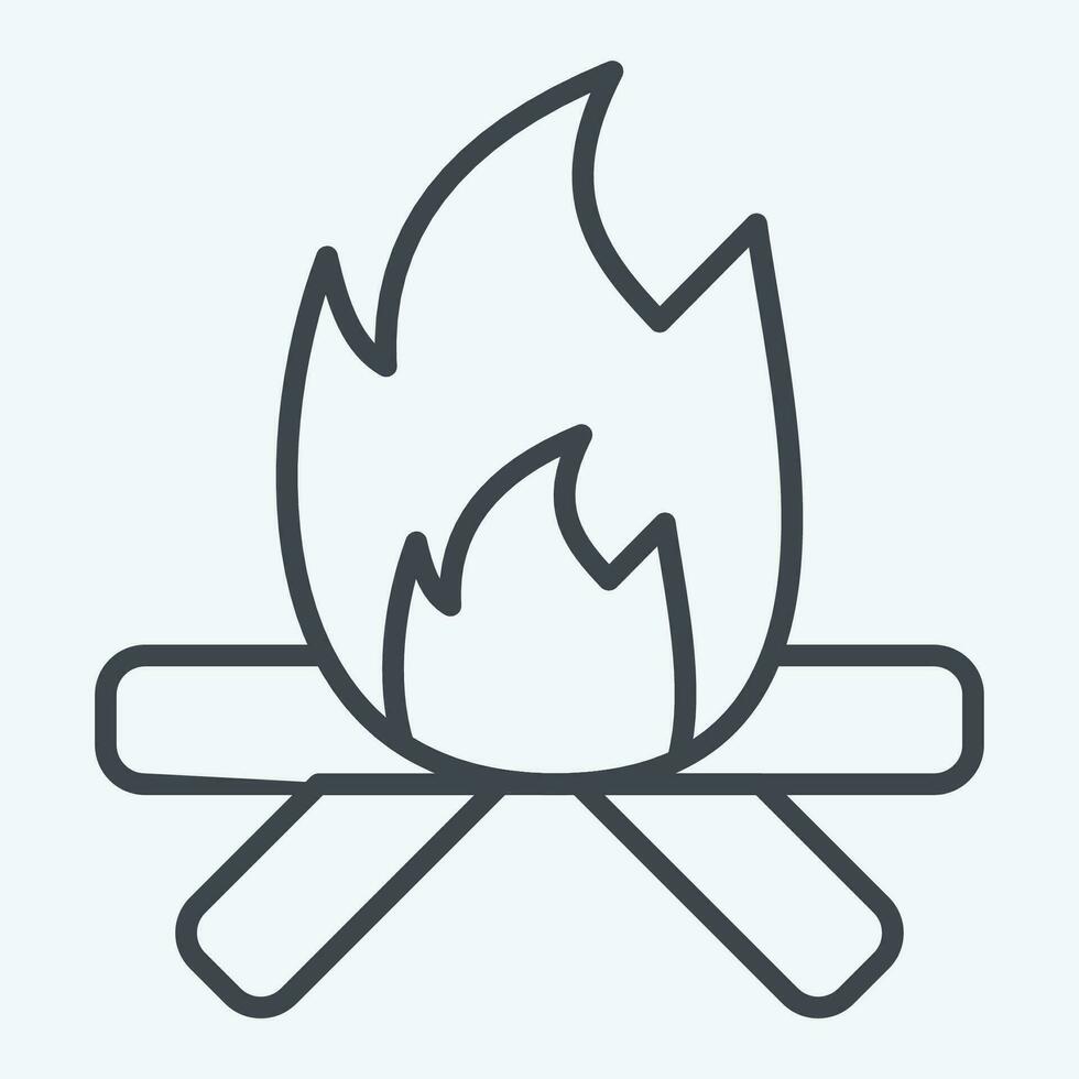 Icon Fire. related to American Indigenous symbol. line style. simple design editable. simple illustration vector