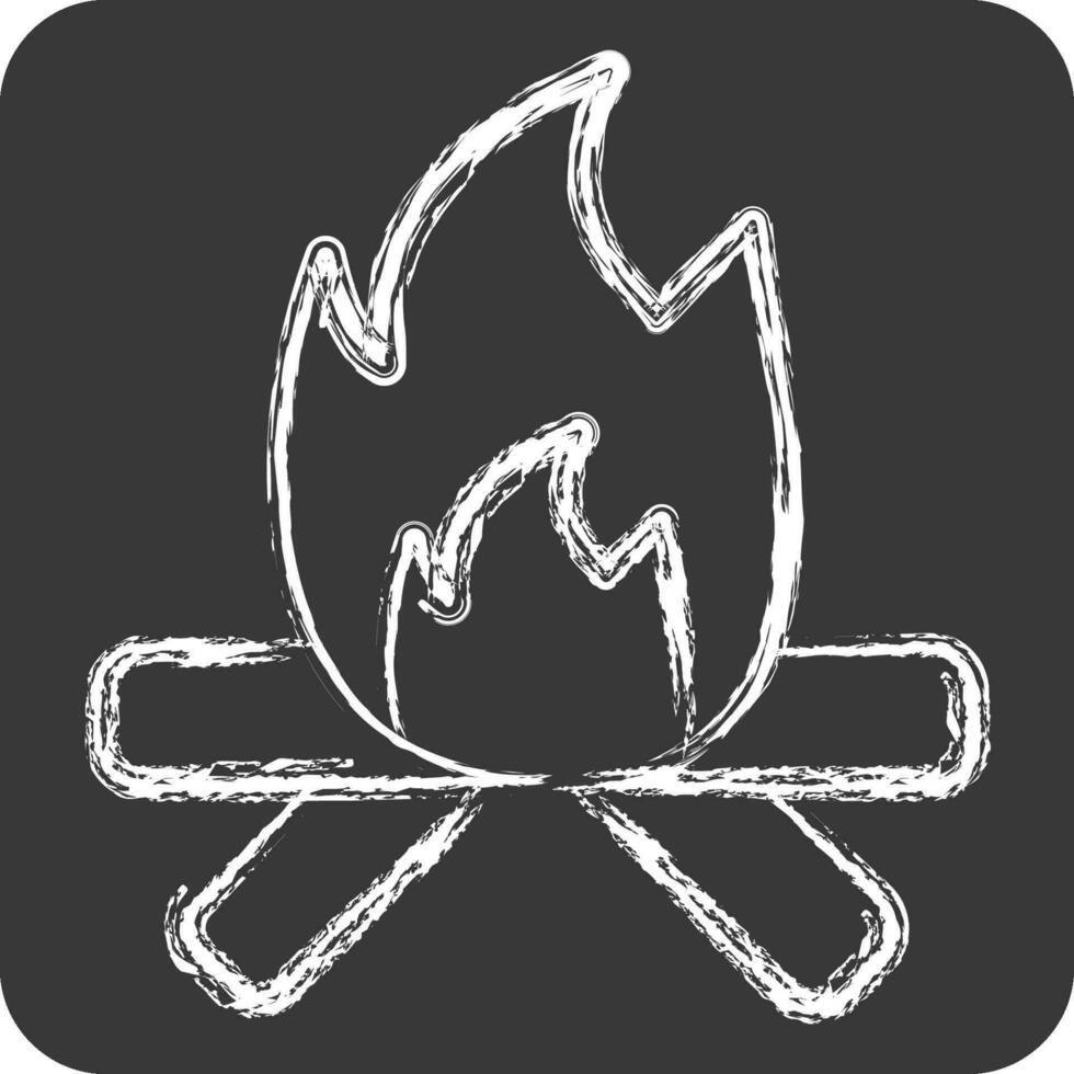 Icon Fire. related to American Indigenous symbol. chalk Style. simple design editable. simple illustration vector