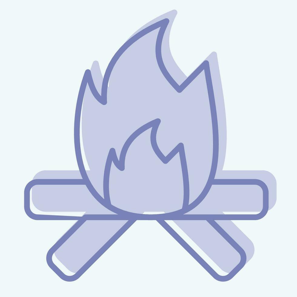 Icon Fire. related to American Indigenous symbol. two tone style. simple design editable. simple illustration vector