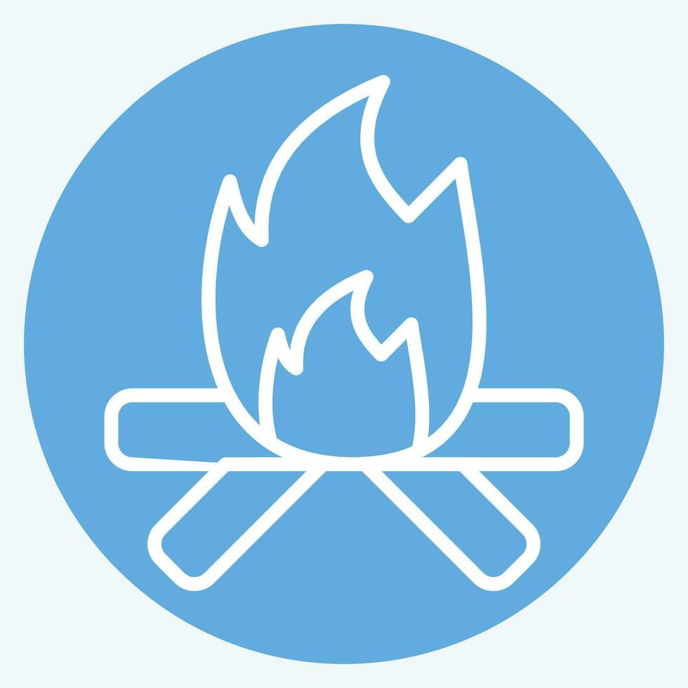 Icon Fire. related to American Indigenous symbol. blue eyes style. simple design editable. simple illustration vector