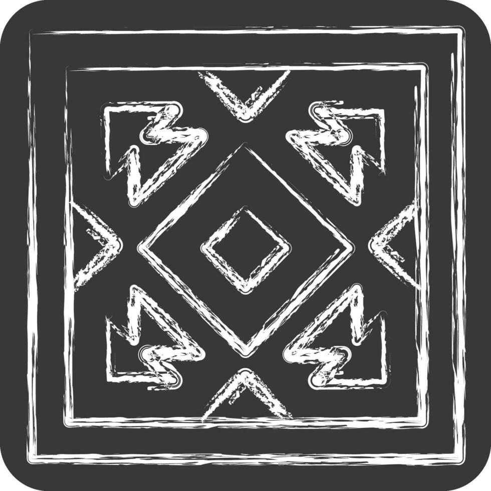 icono alfombra. relacionado a americano indígena símbolo. tiza estilo. sencillo diseño editable. sencillo ilustración vector