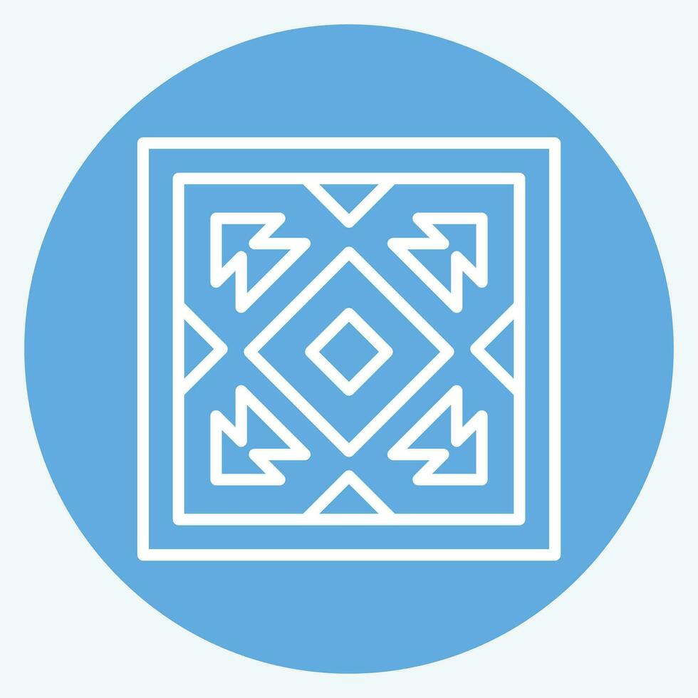 icono alfombra. relacionado a americano indígena símbolo. azul ojos estilo. sencillo diseño editable. sencillo ilustración vector