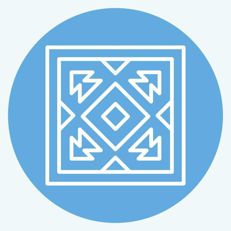 Icon Carpet. related to American Indigenous symbol. blue eyes style. simple design editable. simple illustration vector