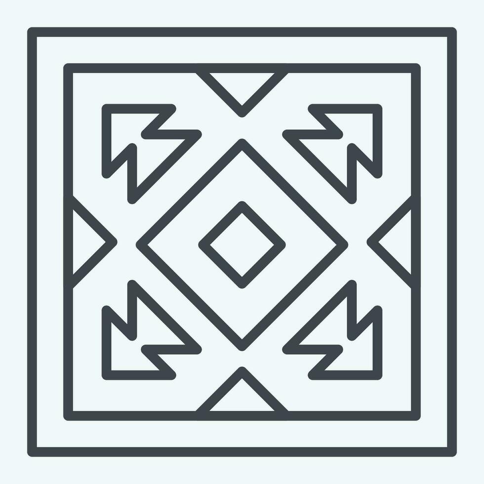 Icon Carpet. related to American Indigenous symbol. line style. simple design editable. simple illustration vector