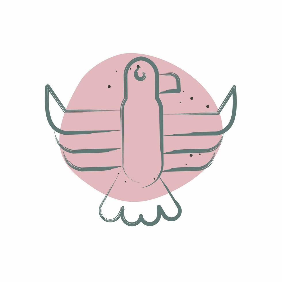 Icon Eagle. related to American Indigenous symbol. Color Spot Style. simple design editable. simple illustration vector