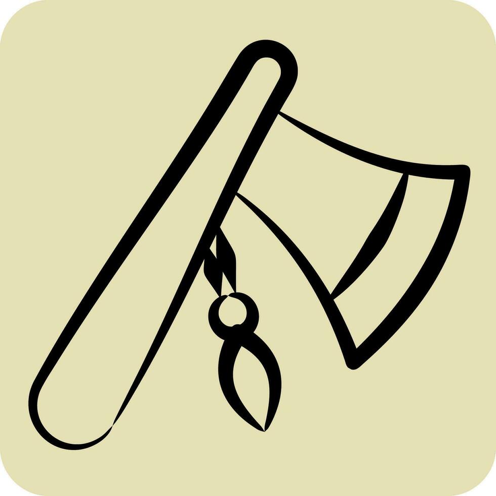 Icon Axe. related to American Indigenous symbol. hand drawn style. simple design editable. simple illustration vector