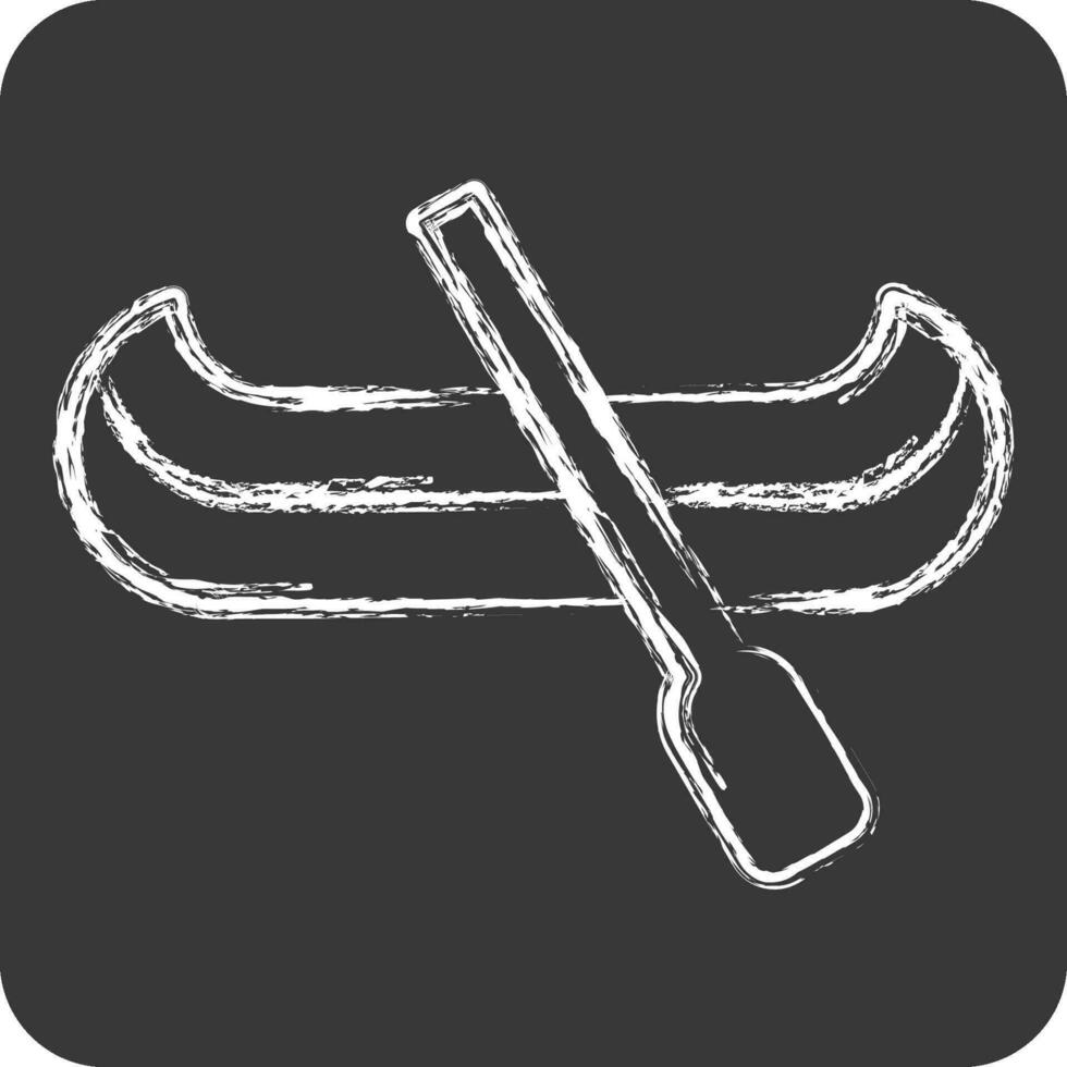 Icon Canoe. related to American Indigenous symbol. chalk Style. simple design editable. simple illustration vector