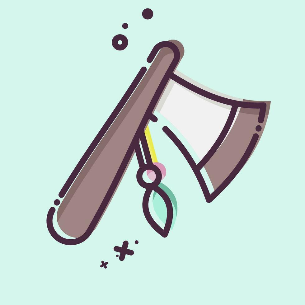 Icon Axe. related to American Indigenous symbol. MBE style. simple design editable. simple illustration vector