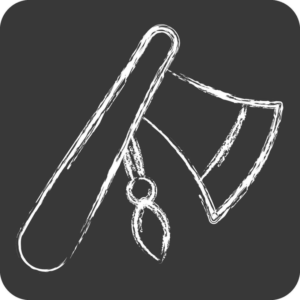 Icon Axe. related to American Indigenous symbol. chalk Style. simple design editable. simple illustration vector