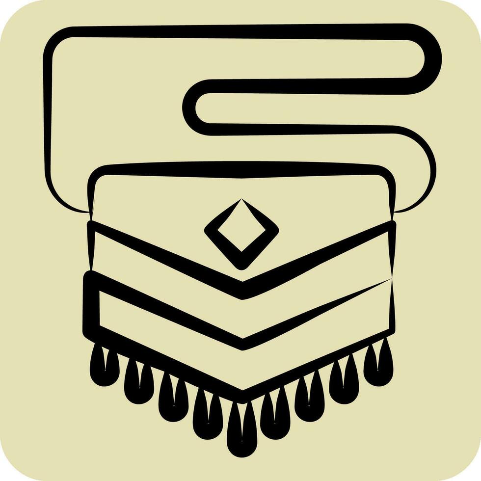 Icon Bag. related to American Indigenous symbol. hand drawn style. simple design editable. simple illustration vector