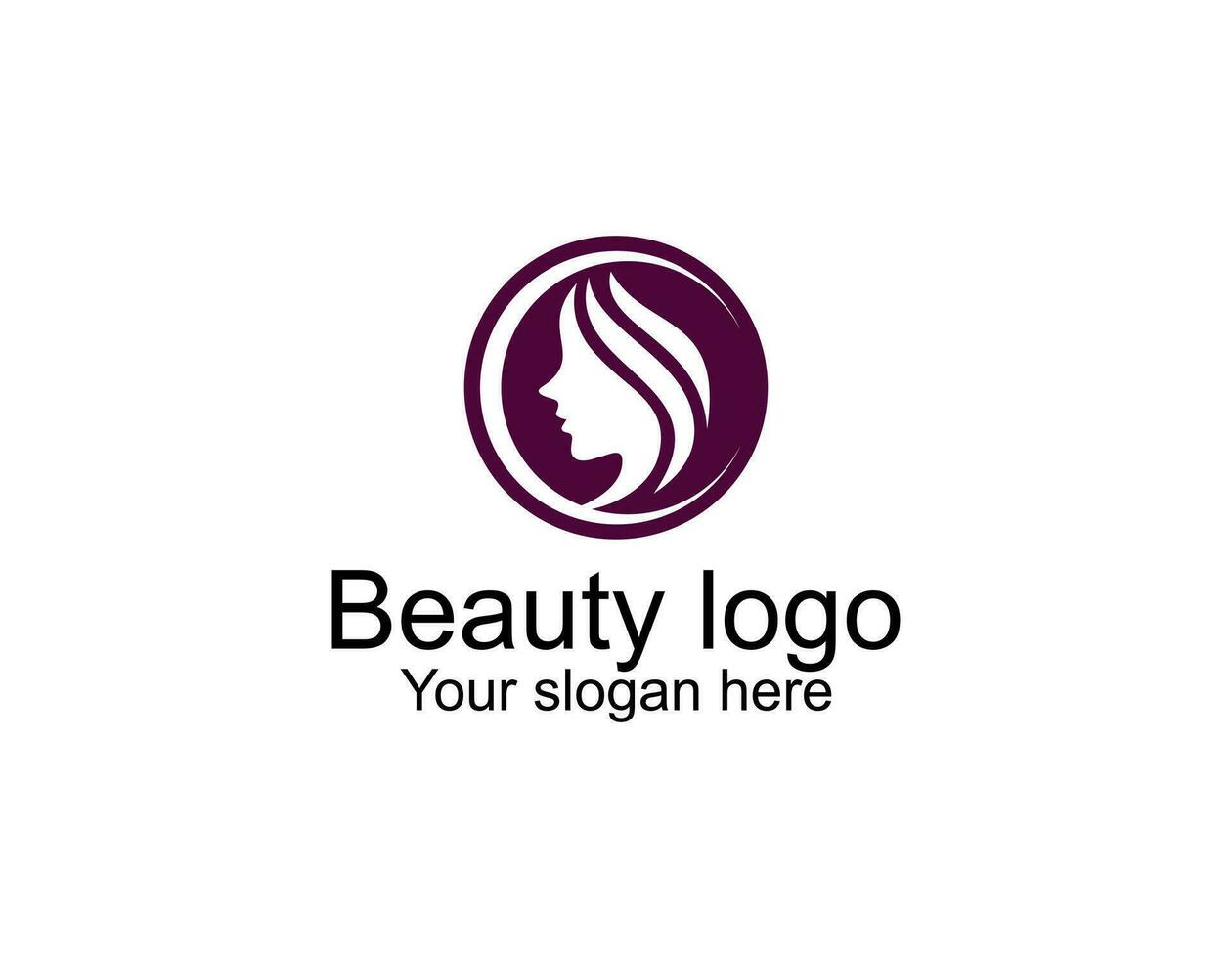 diseño de logotipo de peluquería de belleza natural vector