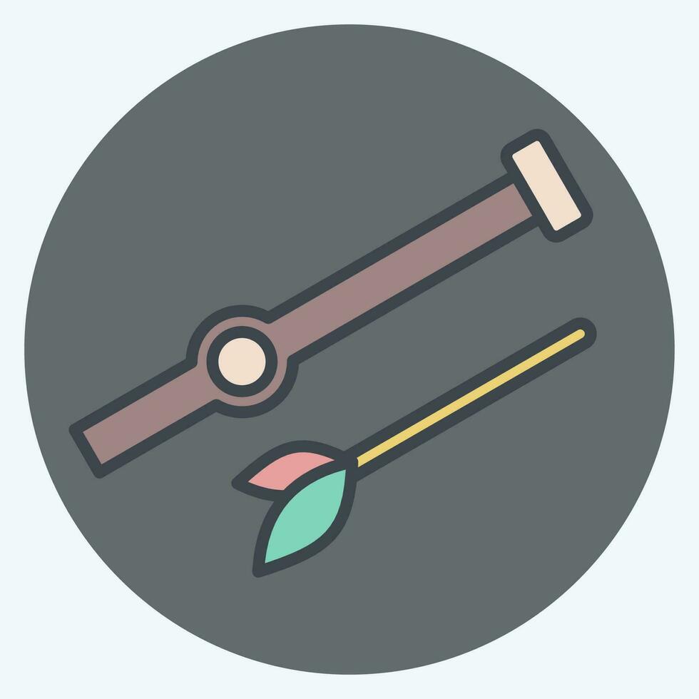 Icon Blowgun. related to American Indigenous symbol. color mate style. simple design editable. simple illustration vector