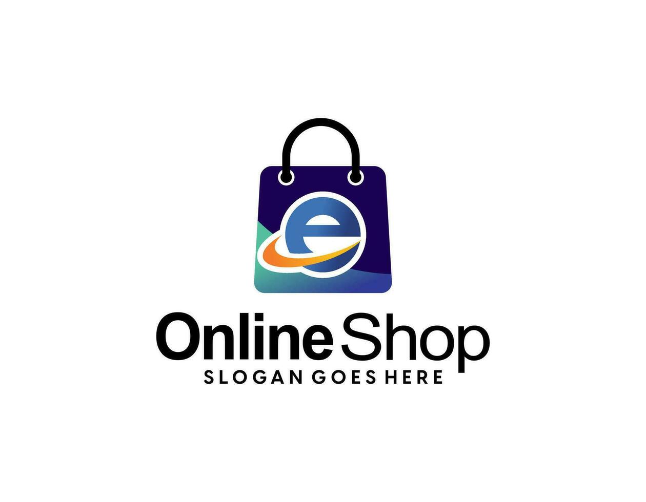 Online Shop Logo. Happy Shop Logo design vector