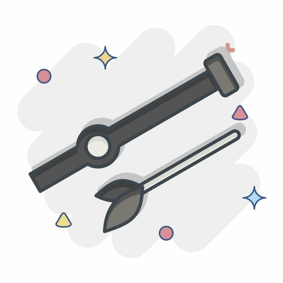 Icon Blowgun. related to American Indigenous symbol. comic style. simple design editable. simple illustration vector