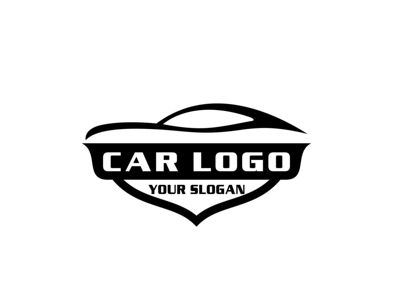 Auto style car logo design with concept sports vehicle icon silhouette on light grey background. Vector illustration.