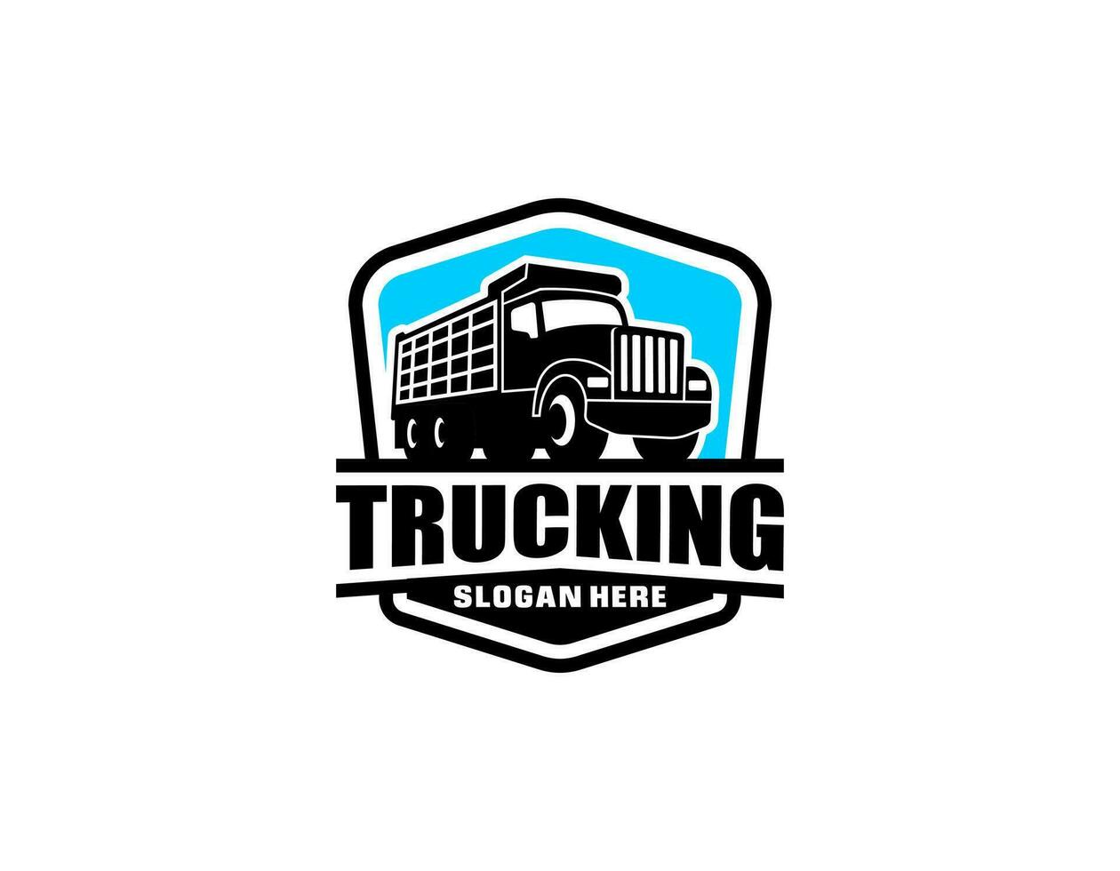 Dump truck company logo template. Ready made logo template set vector isolated