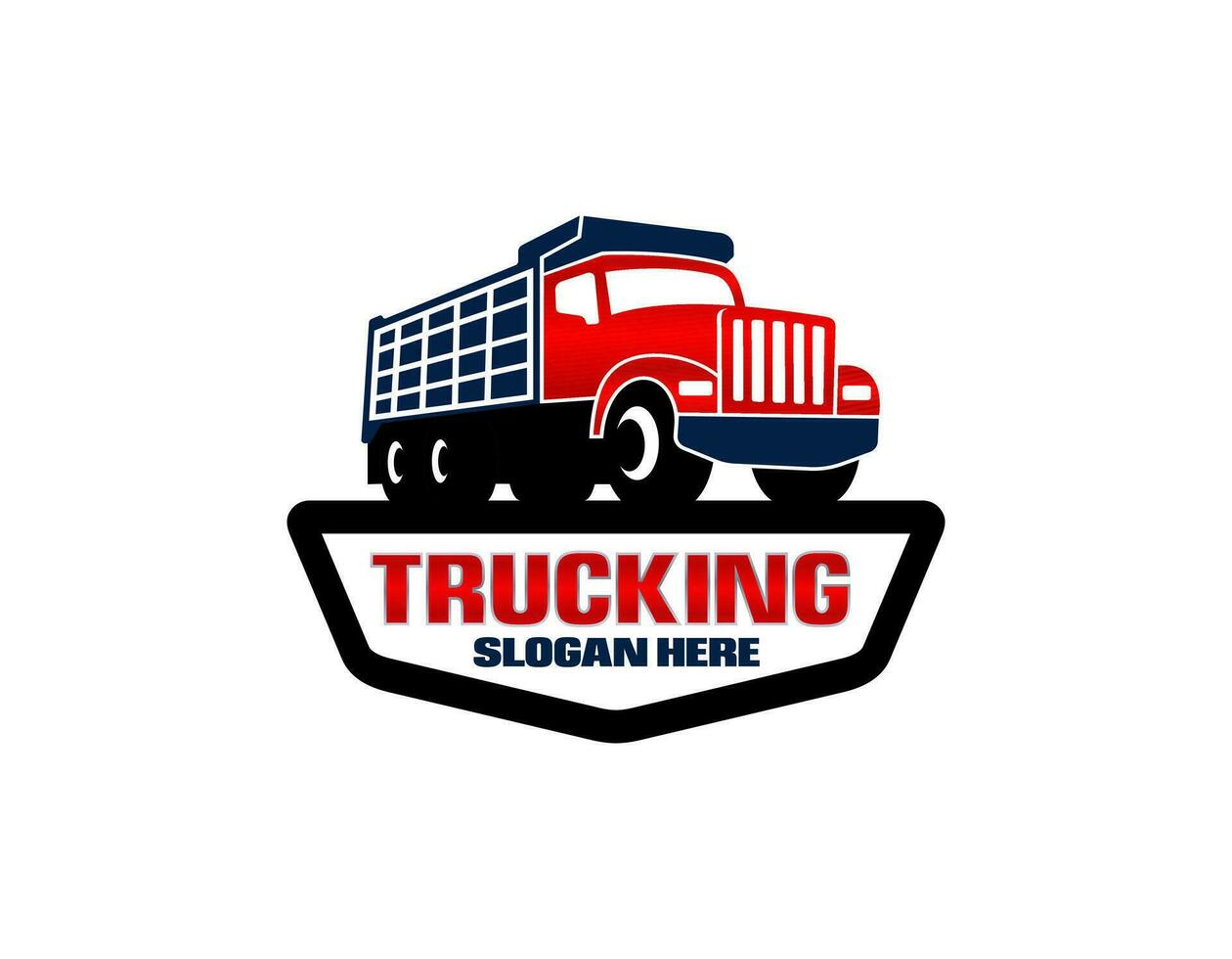 Dump trucking company logo design. Tipper truck logo vector isolated. Ready made logo template set vector isolated