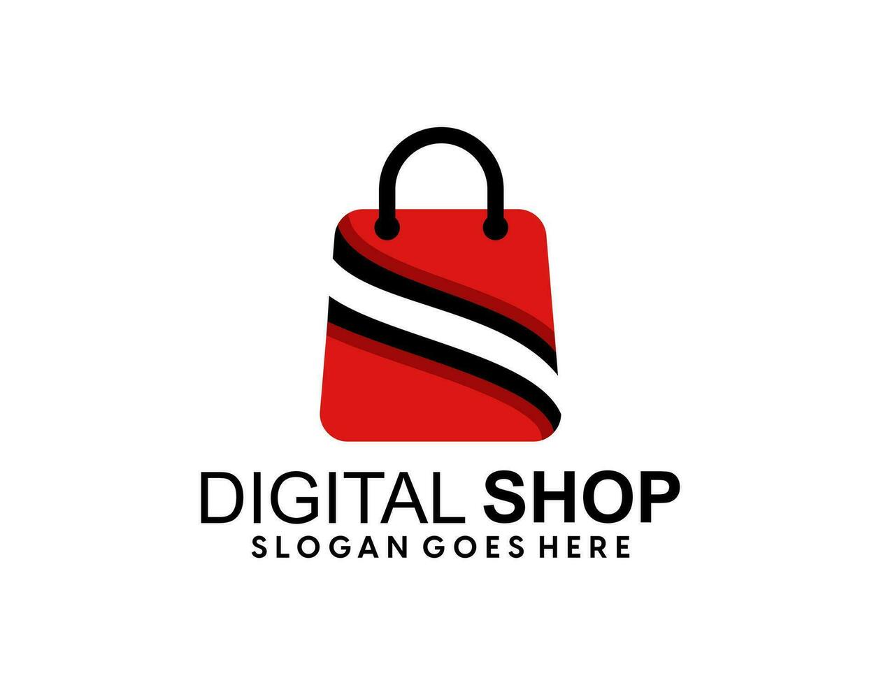 shop logo with bag icon for e commerce and store logo vector