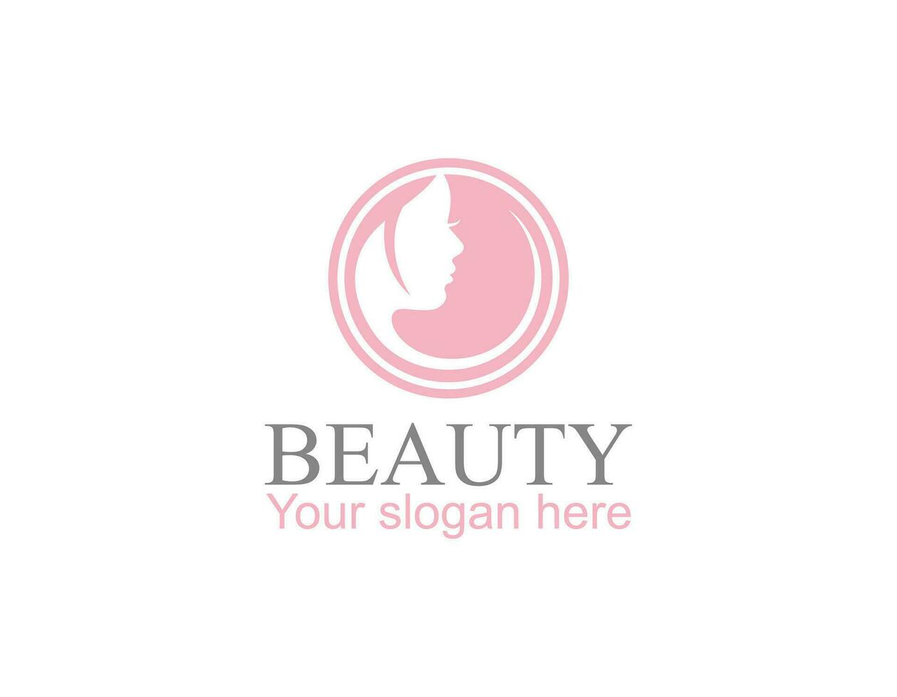 Beauty Woman Logo design with circle badge vector