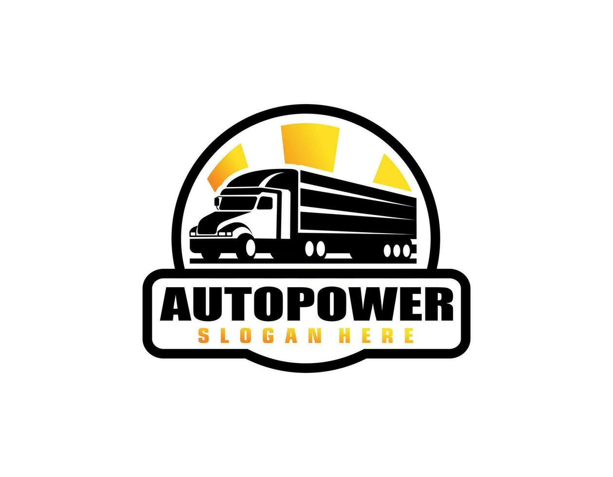 semi truck logo design vector