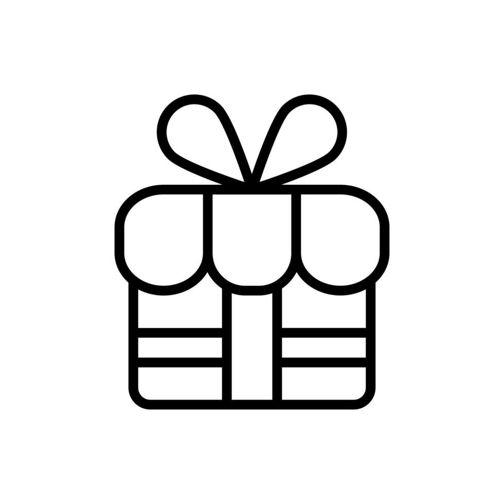 Gift box outline icon vector