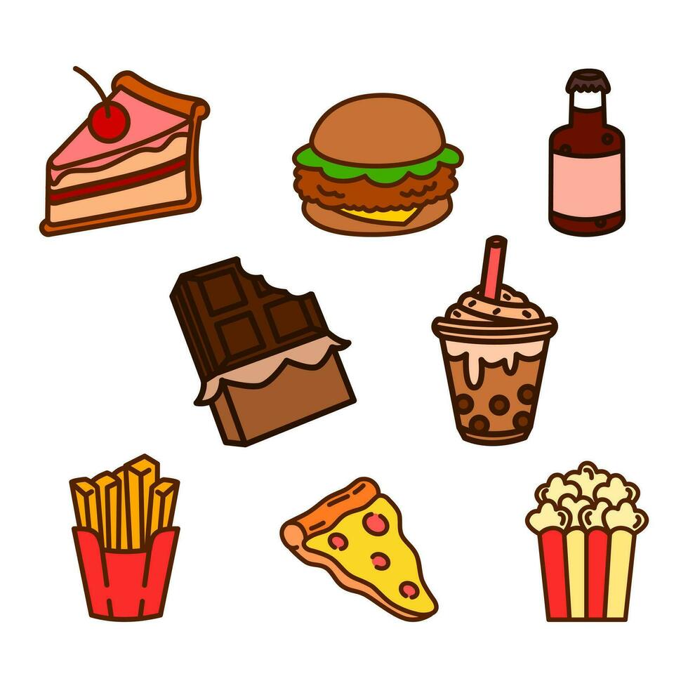 Foods icon vector collection set