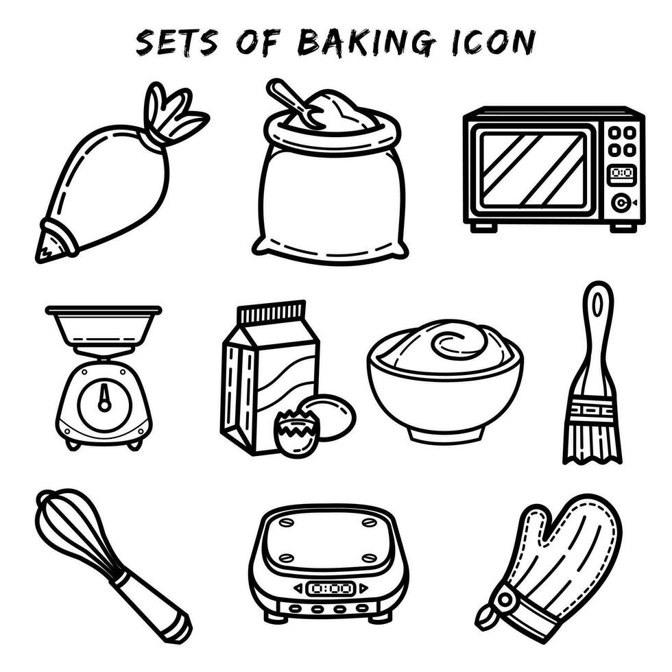 Baking icon vector collection set