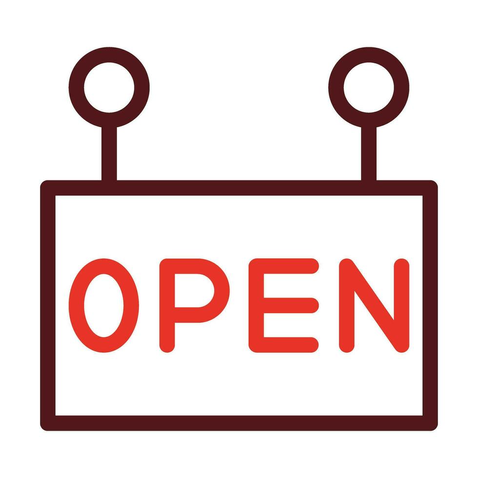 Open Thick Line Two Color Icons For Personal And Commercial Use. vector