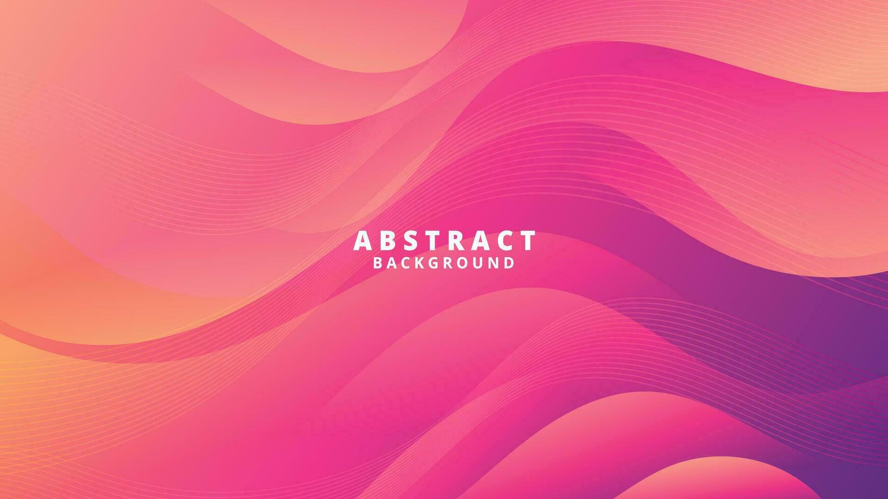 Abstract Gradient pink orange liquid Wave Background vector