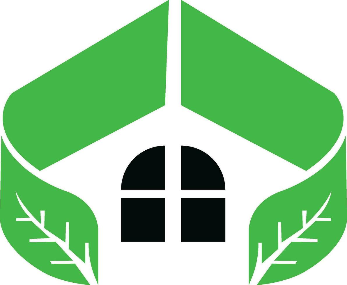Wonderful leaf house logo design vector