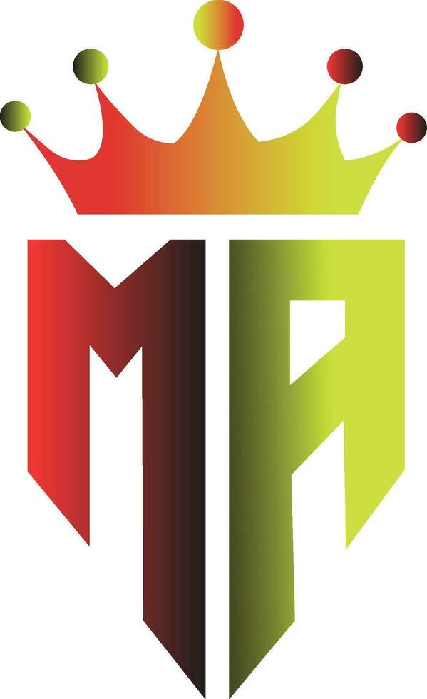 M A Letter king design vector