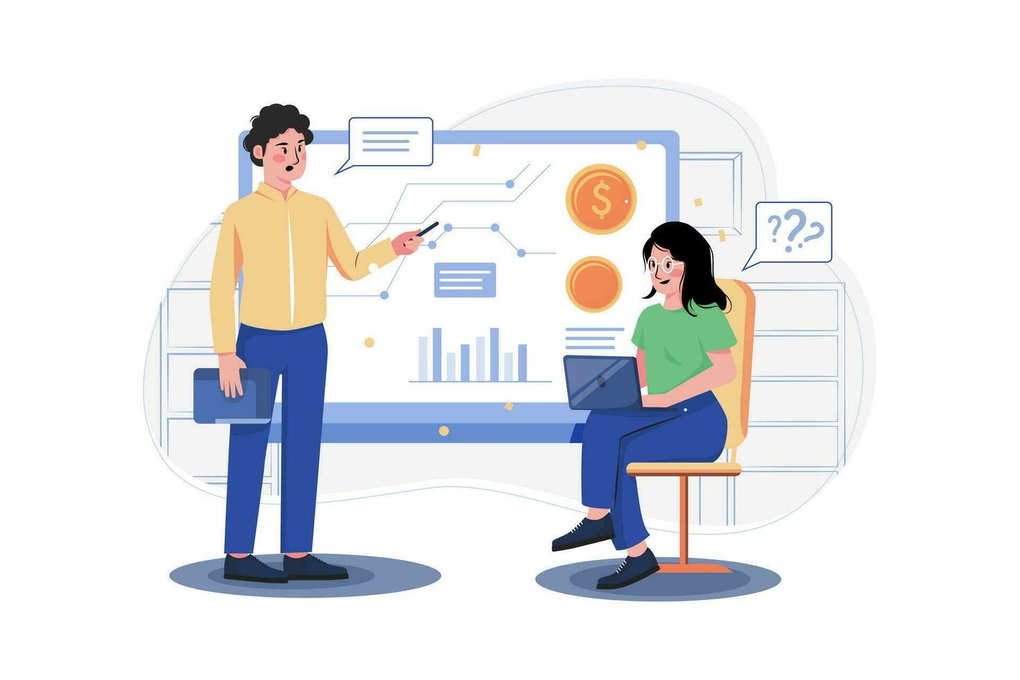 People Doing Crypto Trading Course vector